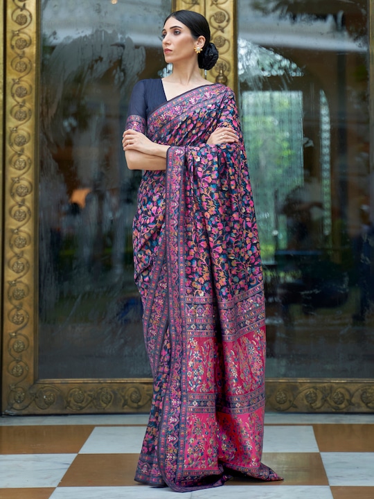 Buy Devrath Fashion Women Banarasi Soft Lichi Silk Saree With Blouse Piece  (Sky Blue & Pink) - at Best Price Best Indian Collection Saree - Gia  Designer